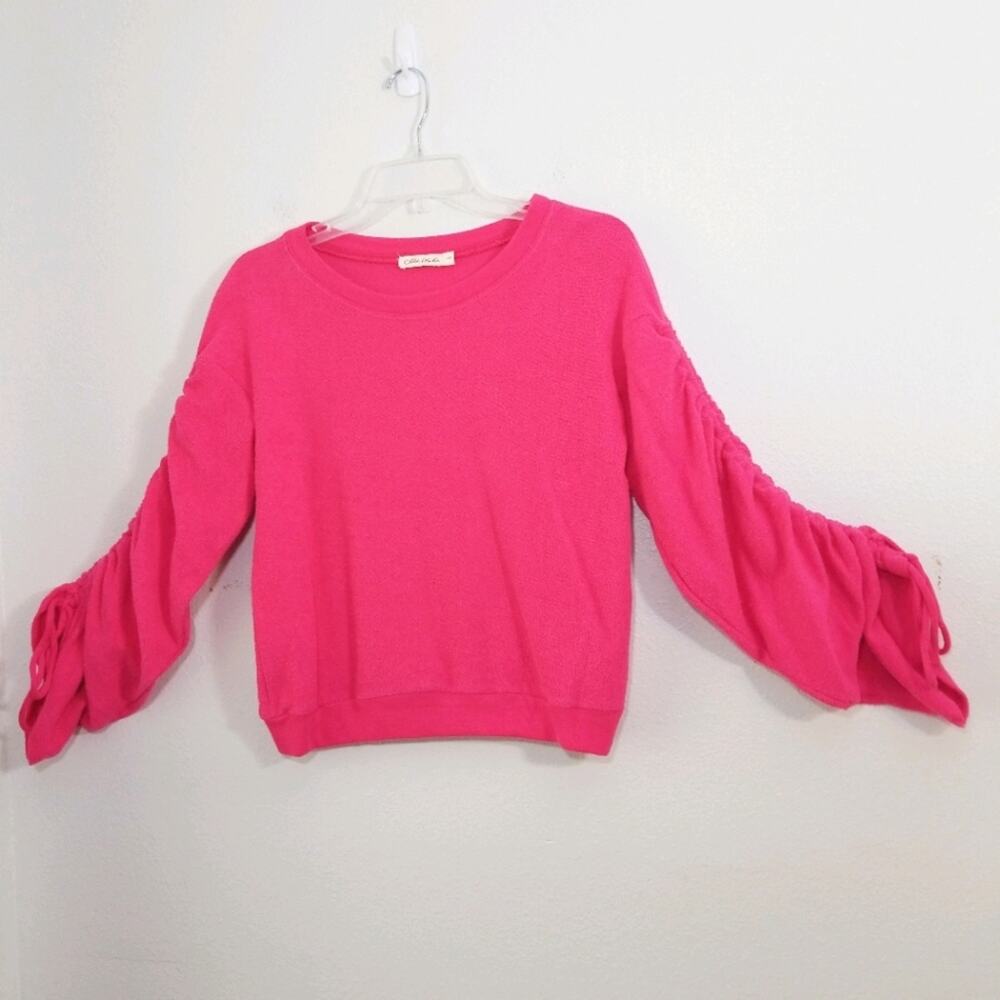 Chloe & Katie pink cinch bell sleeve knit top S